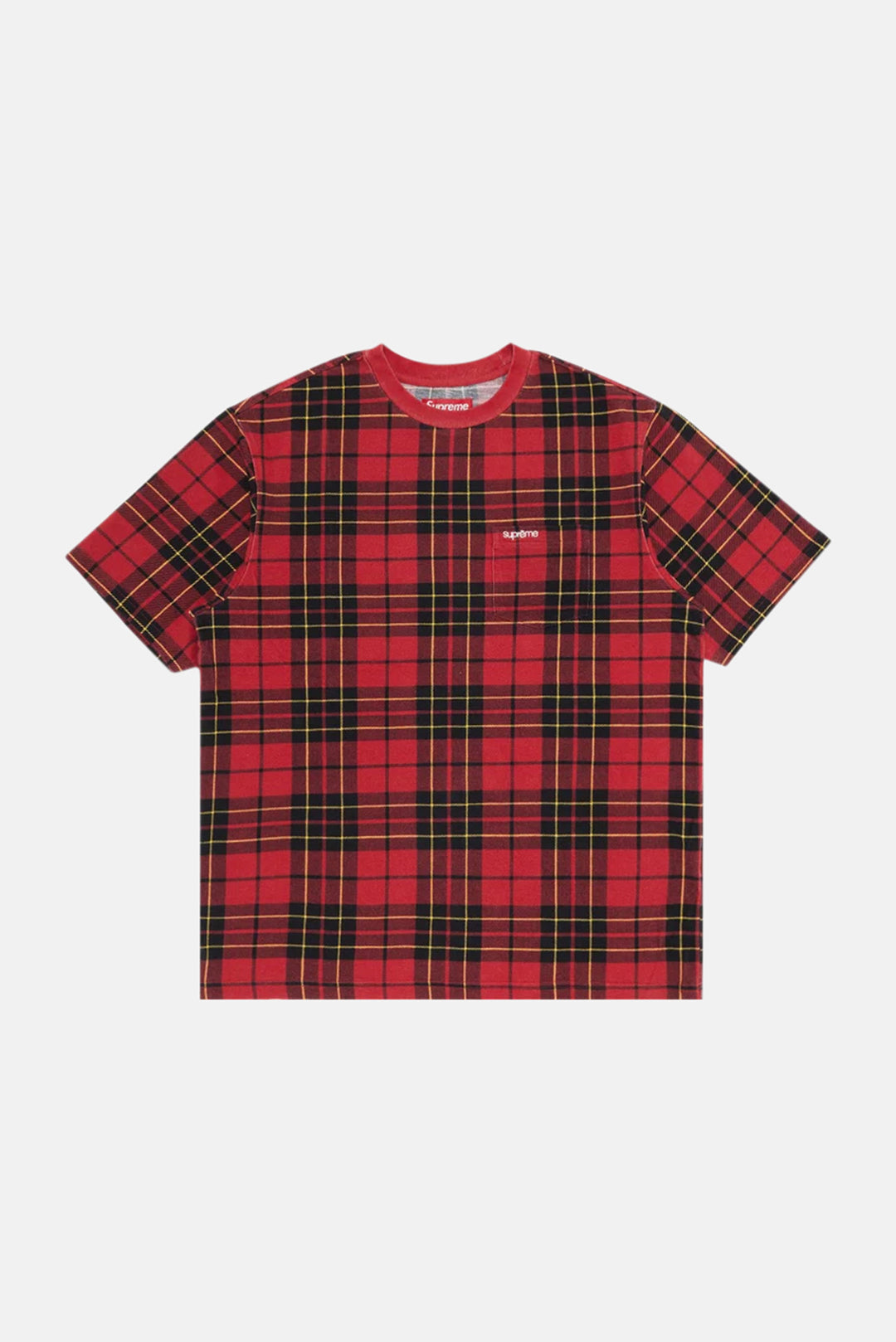S/S Pocket Tee Red Plaid