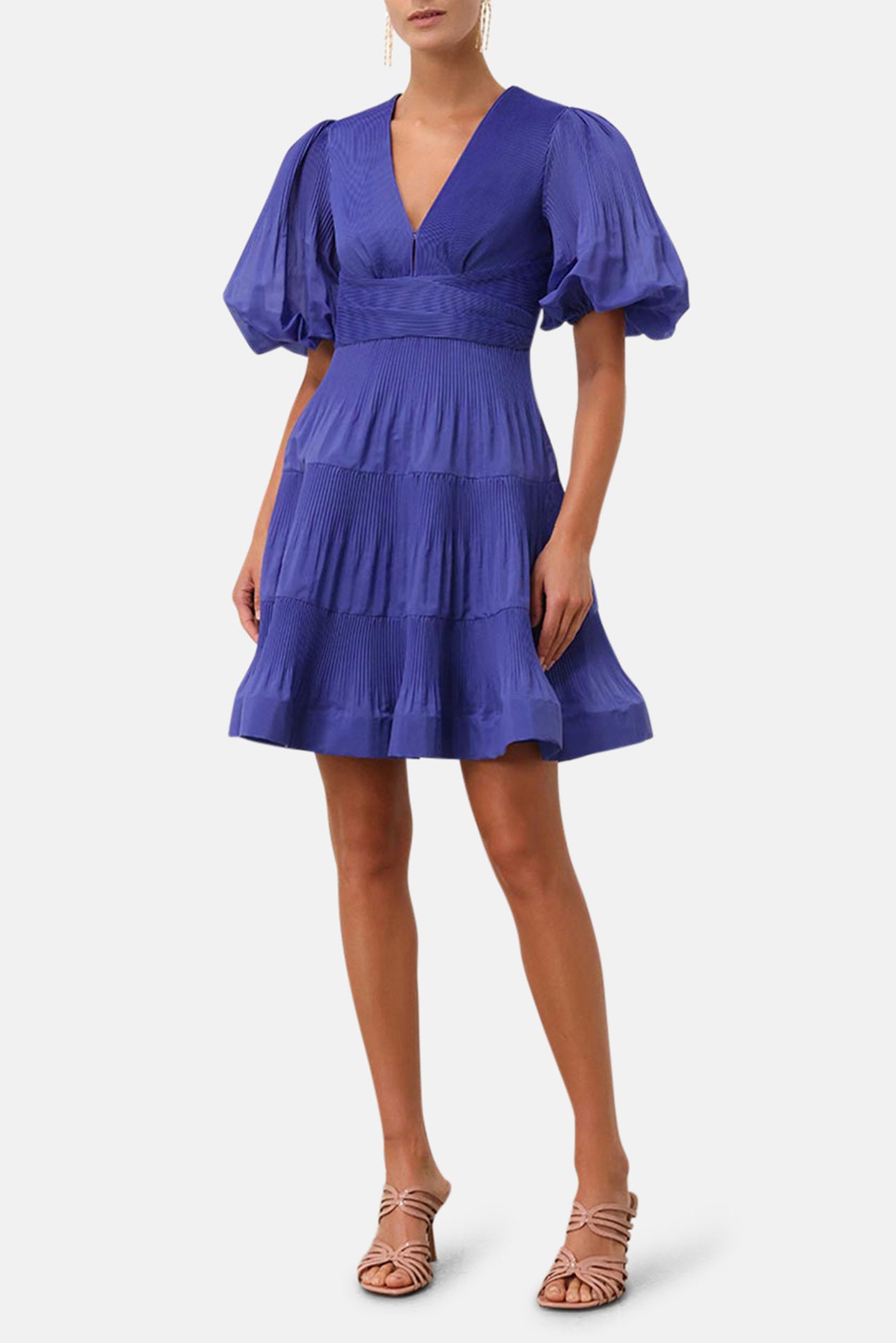 Zimmermann Pleated Mini Dress, Lapis, Size 0 Zimmermann Pleated Mini Dress, Lapis, Size 0