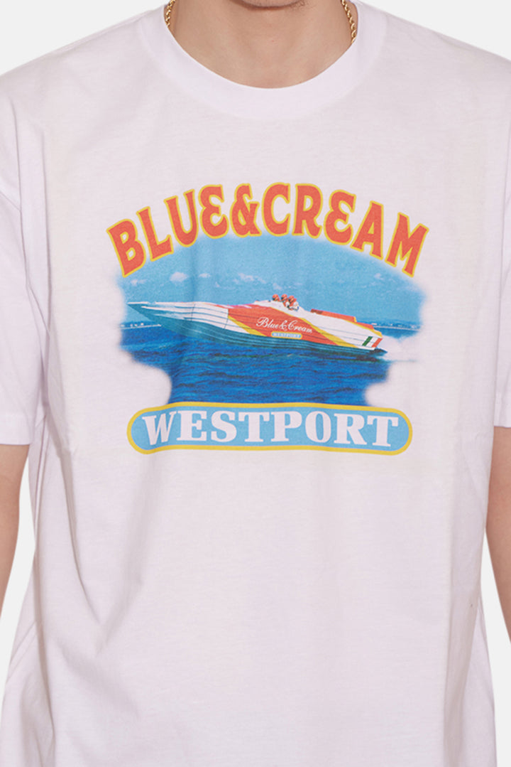 Men's Westport Racing Boat Short Sleeve Tee White