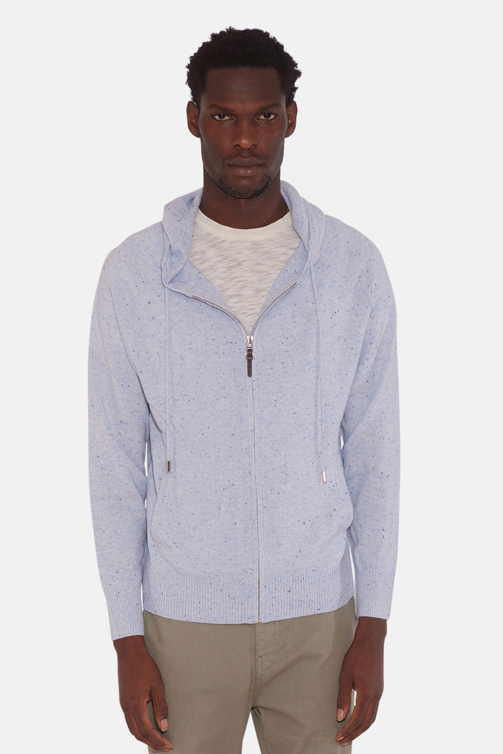 New Leo Zip Hoodie With Pockets Blue Mint