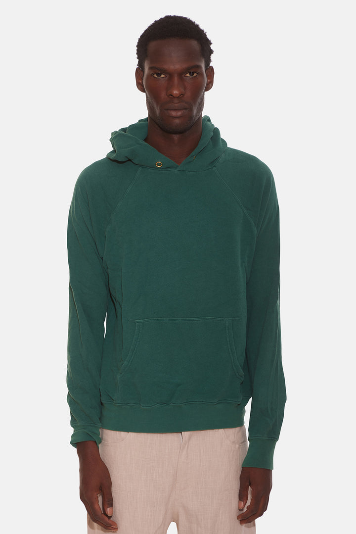 French Terry Raglan Hoodie Washed Rainforest