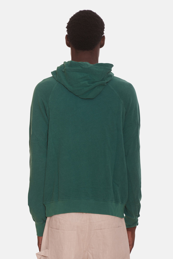 French Terry Raglan Hoodie Washed Rainforest