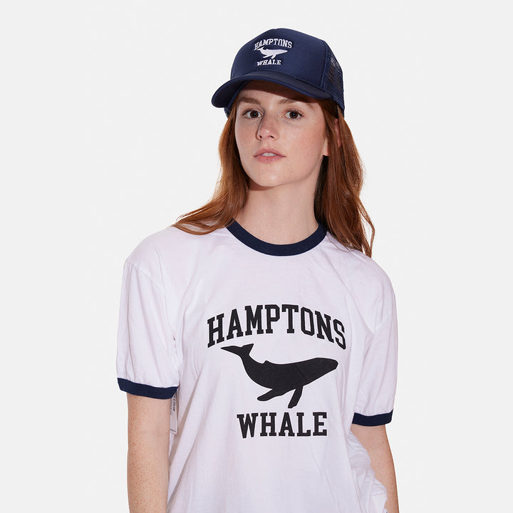 Hamptons Whale Trucker Hat Navy