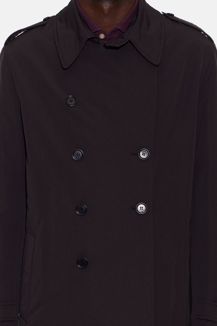 Double Breasted Trench Coat Black