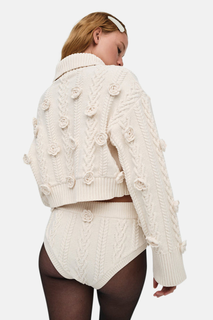 Martina Cropped Sweater White
