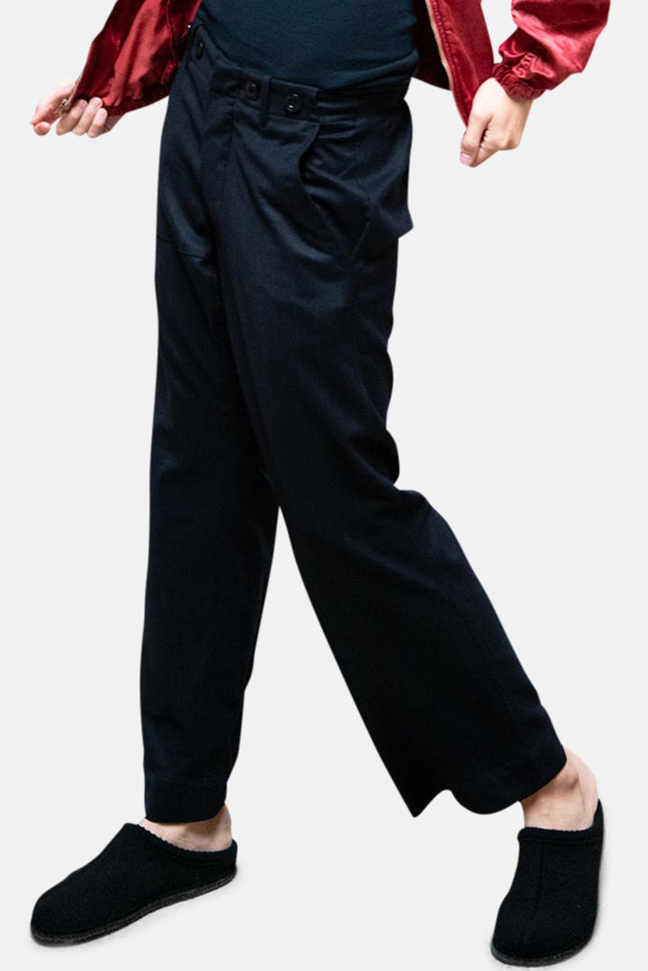 Favolamove Cashmere Blend French Sailor Pant Deeply Navy
