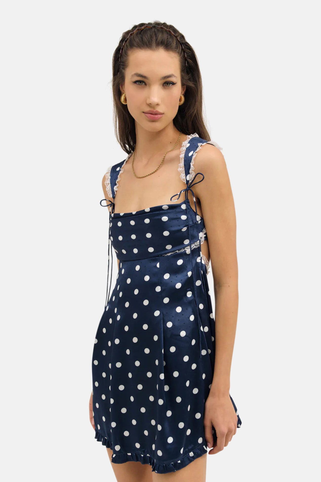 holland mini dress For Love & Lemons Holland Mini Dress Navy – blueandcream