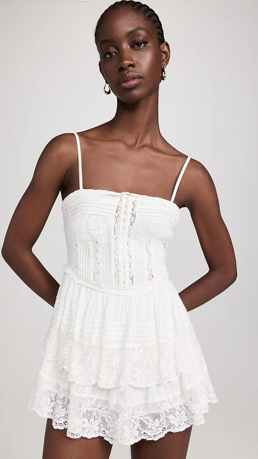 nerida mini dress Nerida Bustier Mini Dress True White