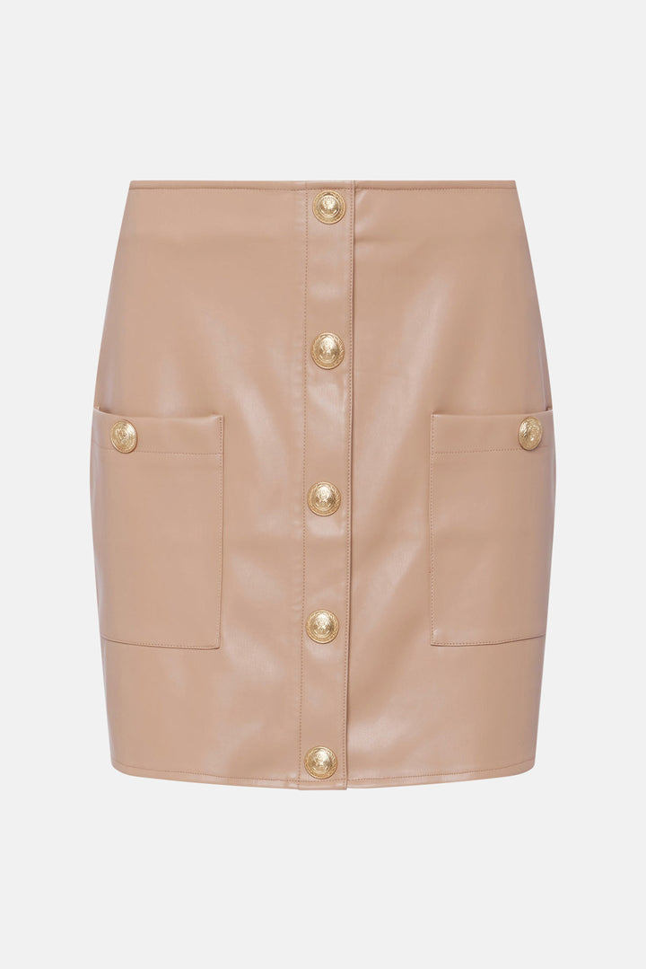 Truman Vegan Leather Mini Skirt Chanterelle