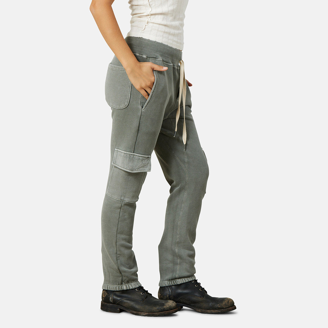 Utility Pigment Dyed Twill Cargo Pants - Light Grey –
