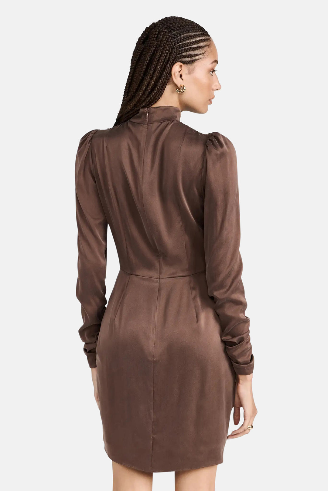 Silk Drape Dress Chocolate
