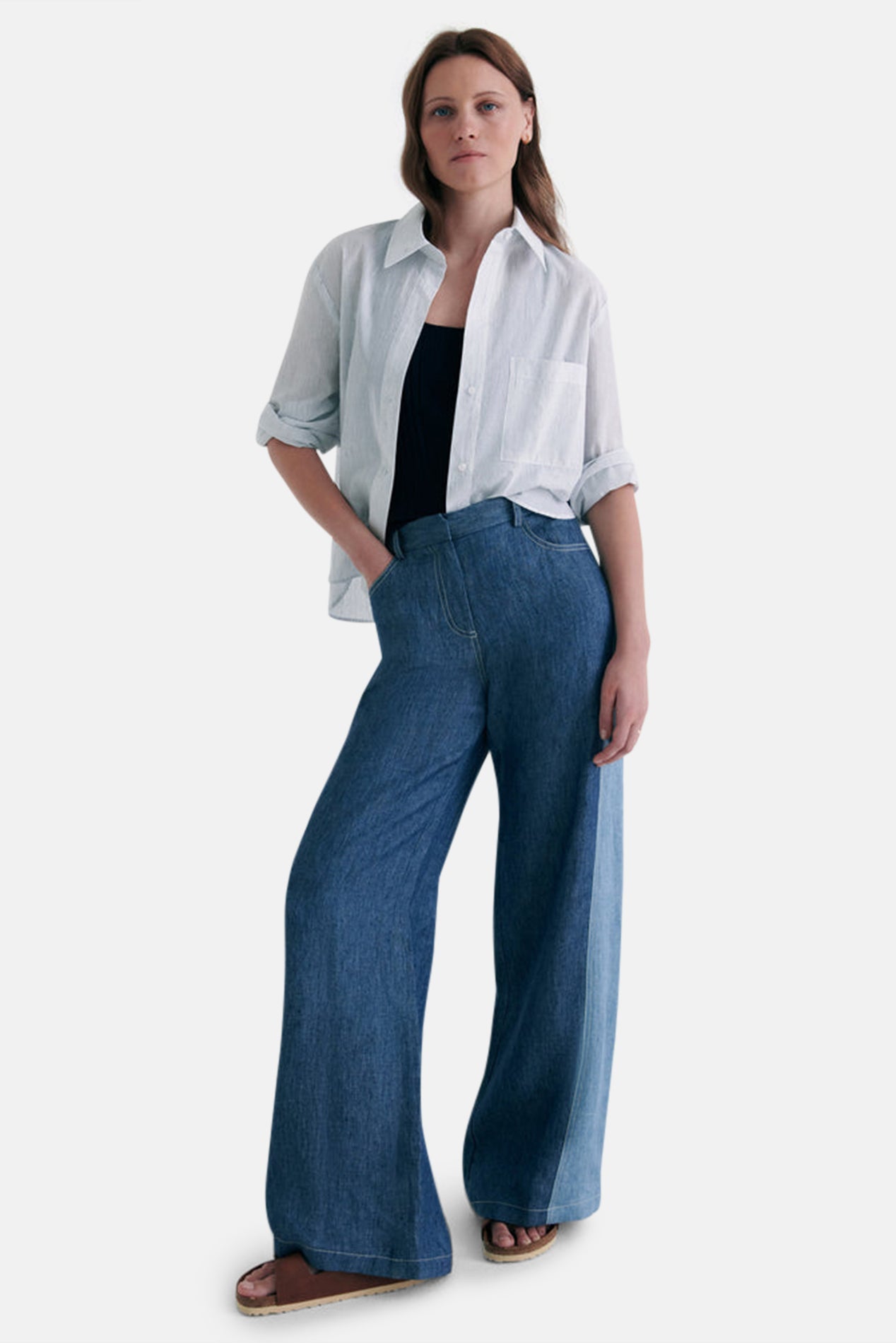 Joana Adjustable Strap Pants in Powder Blue