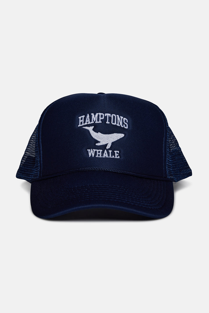 Hamptons Whale Trucker Hat Navy