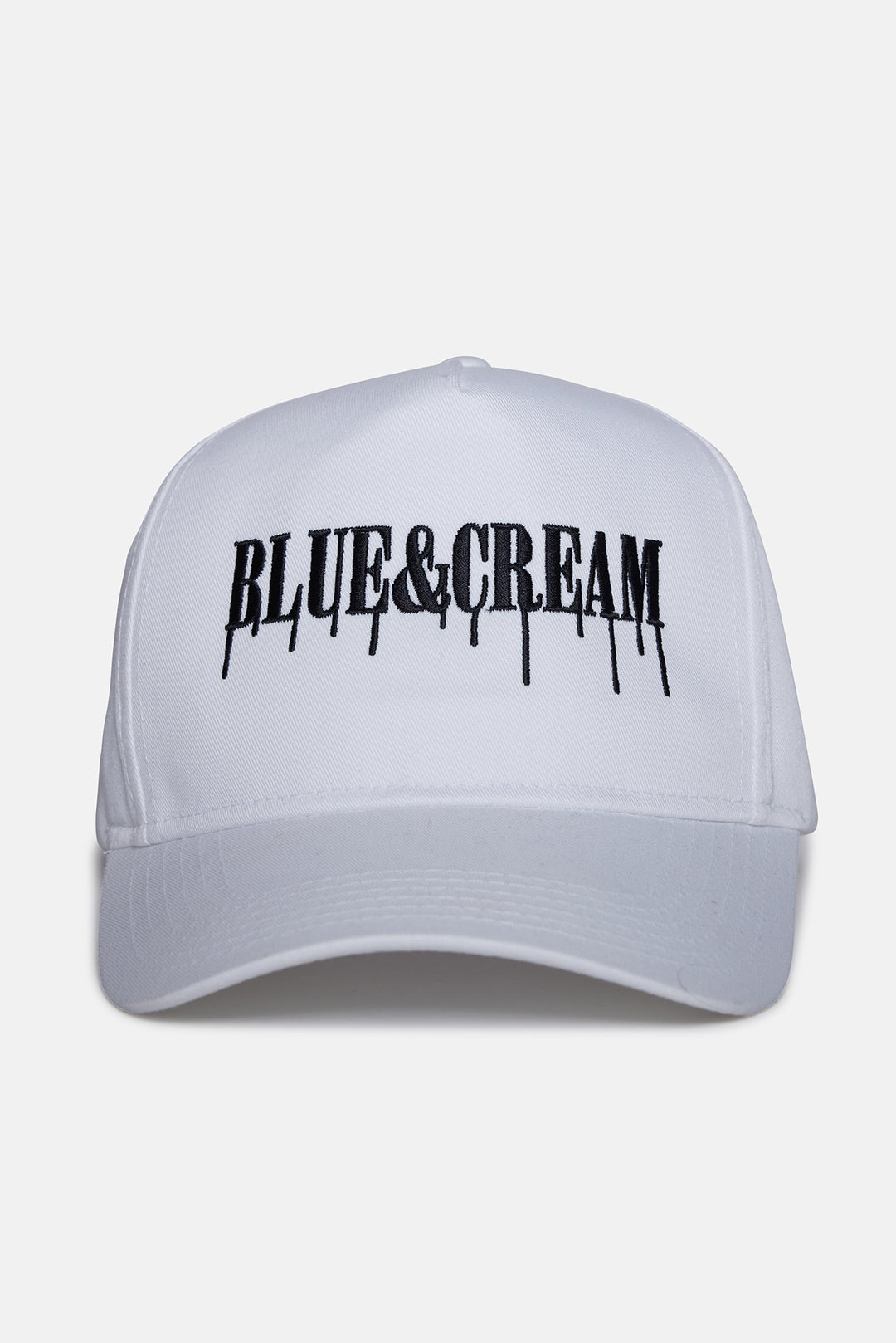 Blue&Cream Drip Baseball Cap White