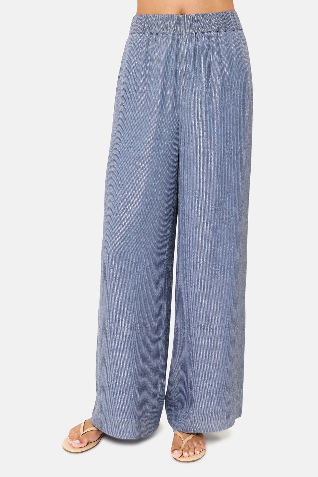 CAMI NYC Medina Metallic Chiffon Pant Bluebird – blueandcream