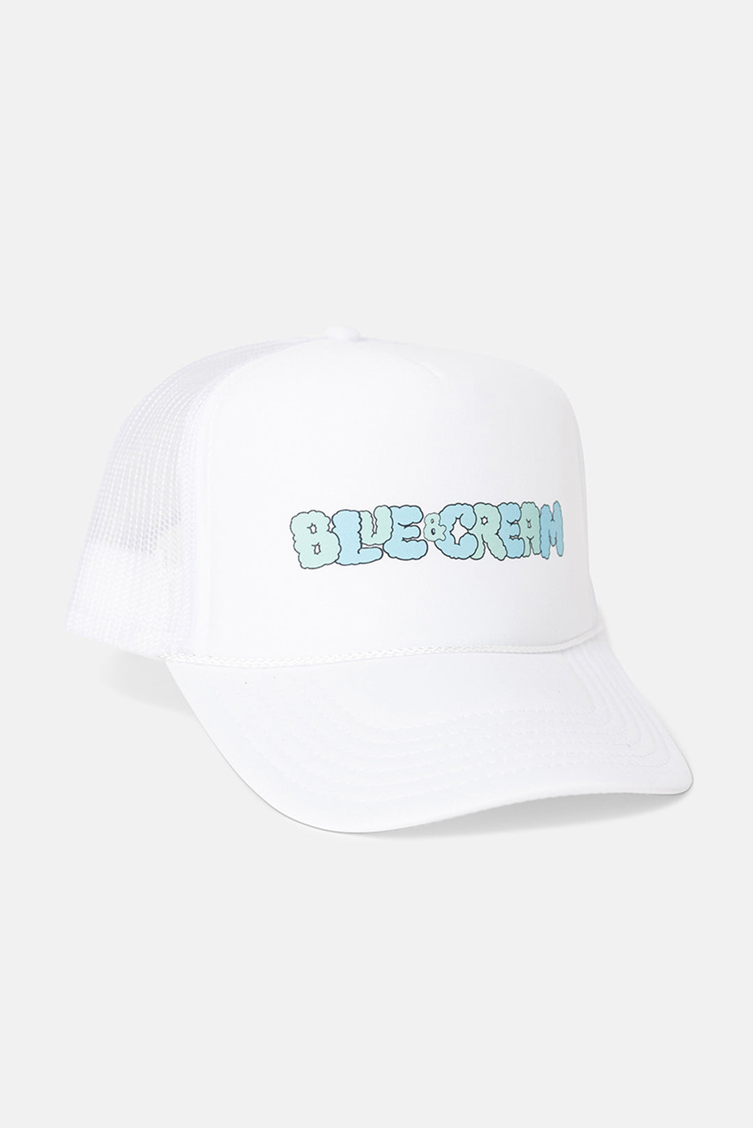 B&C Bubble Logo Mesh Trucker Hat White