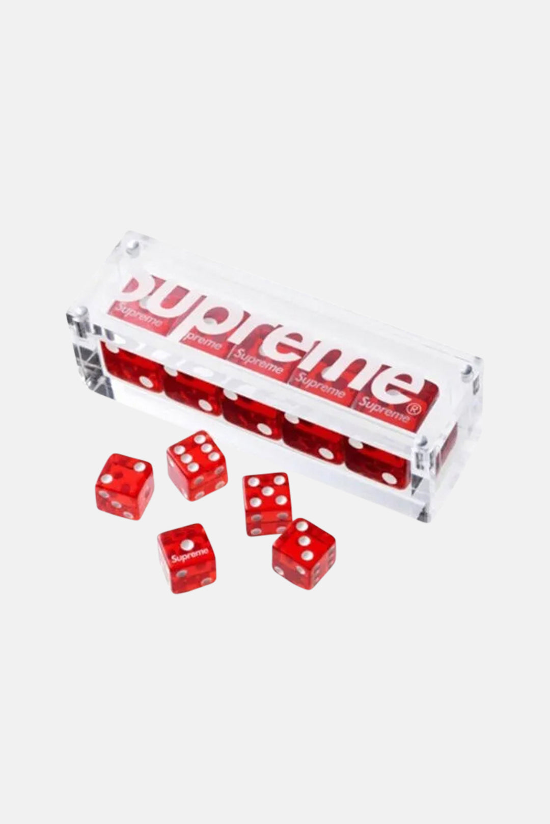 Supreme Dice Set Acrylic Clear / Red