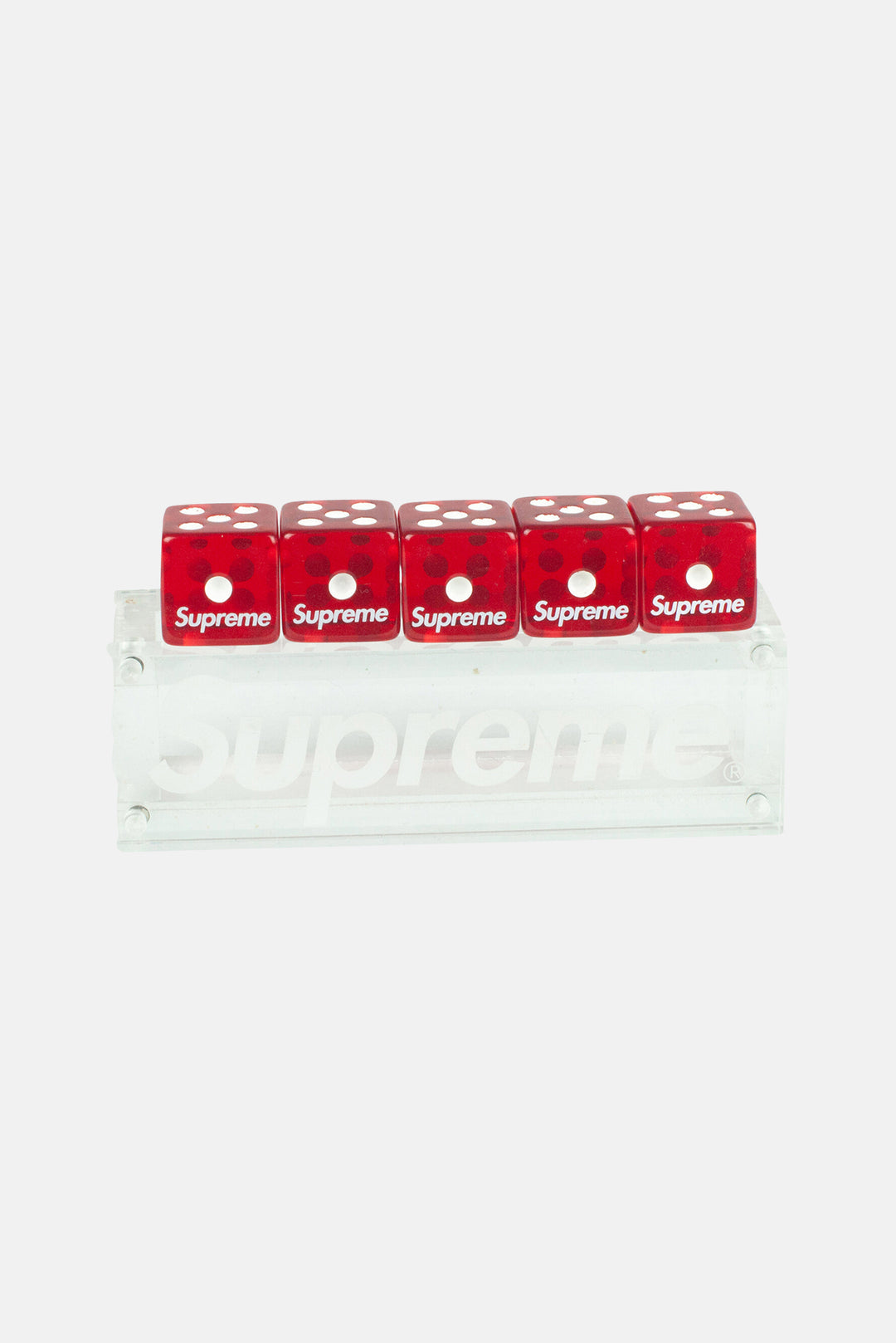 Supreme Dice Set Acrylic Clear / Red