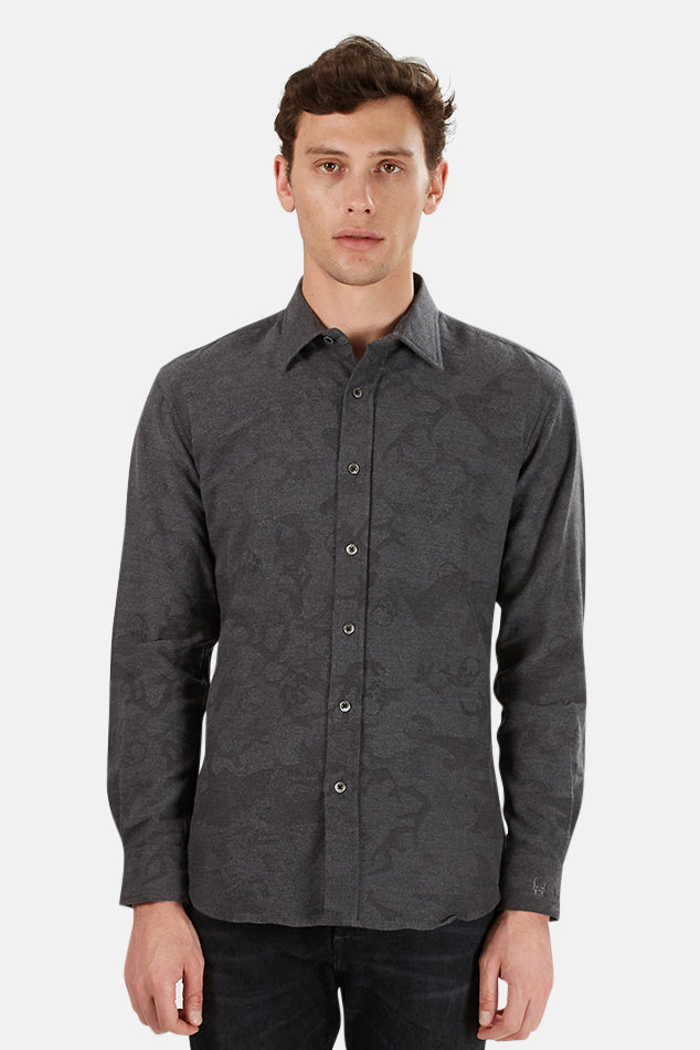Lucien Pellat-Finet Skull Jacquard Shirt – blueandcream