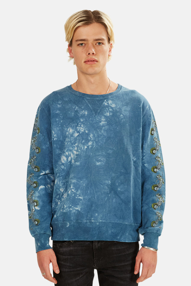 Remi Relief Tie Dye Fleece Crewneck – blueandcream