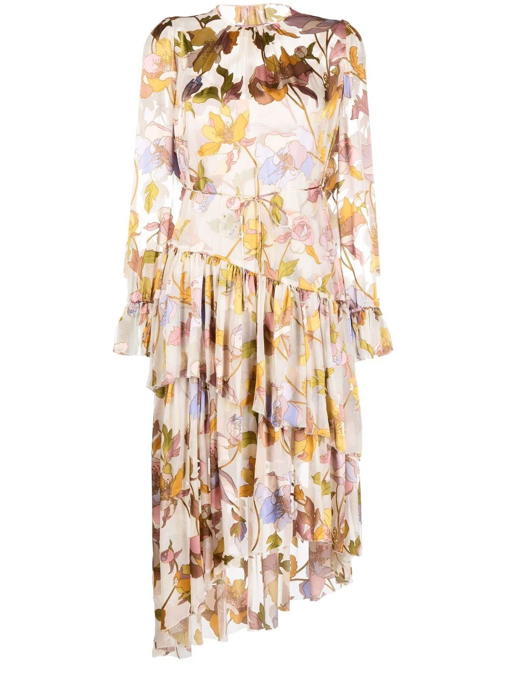 Zimmerman Tempo Asymmetric Dress Rainbow Peonies blueandcream Zimmerman Tempo Asymmetric Dress Rainbow Peonies blueandcream