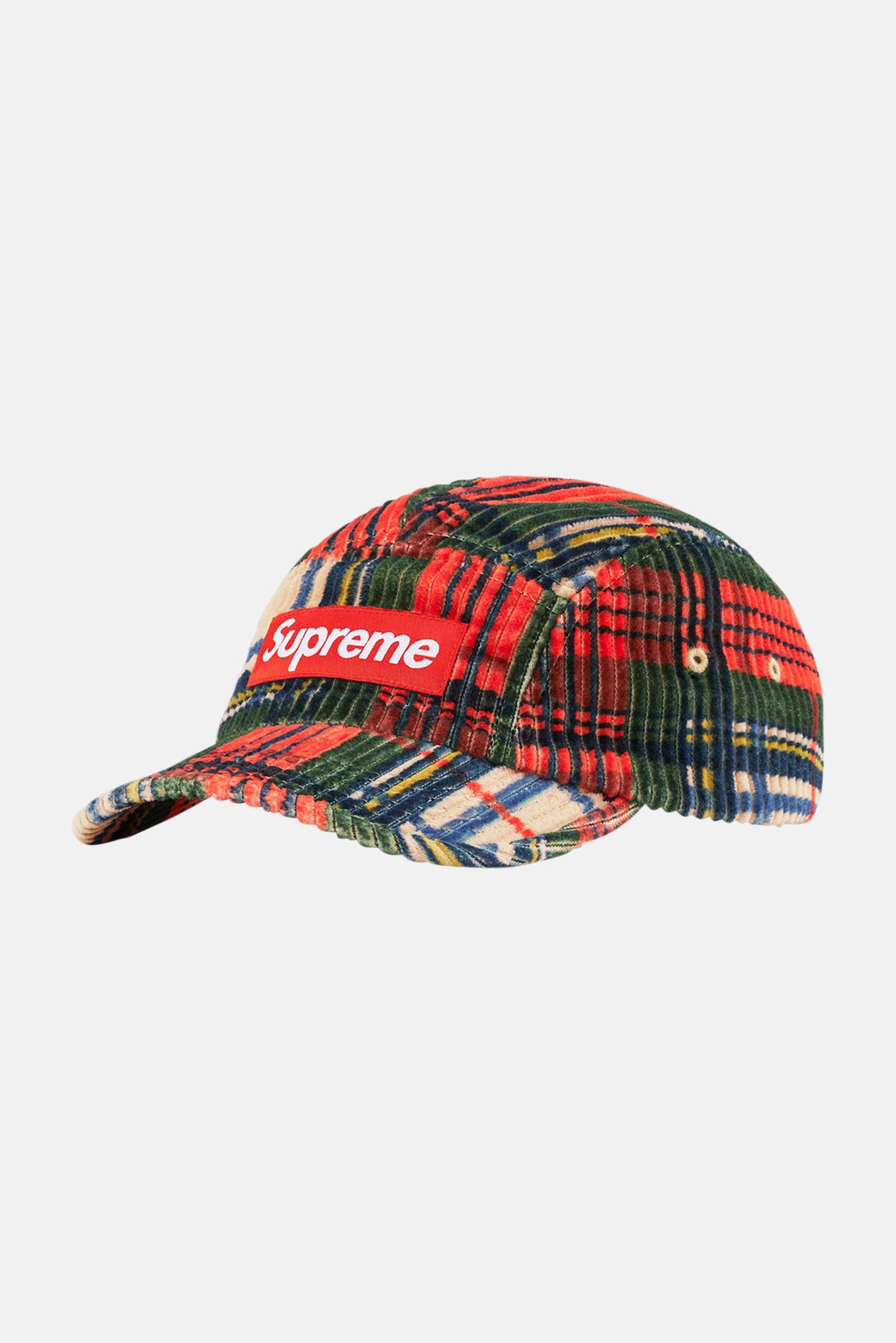 Supreme Corduroy Camp Cap Plaid – blueandcream