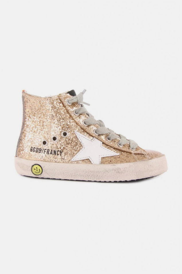 Toddler Francy High Top Sneaker Gold Glitter Fluo – blueandcream