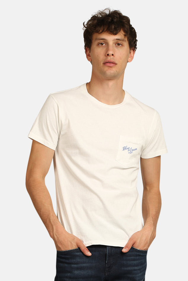 x Velva Sheen 11937 Pocket Tee White – blueandcream