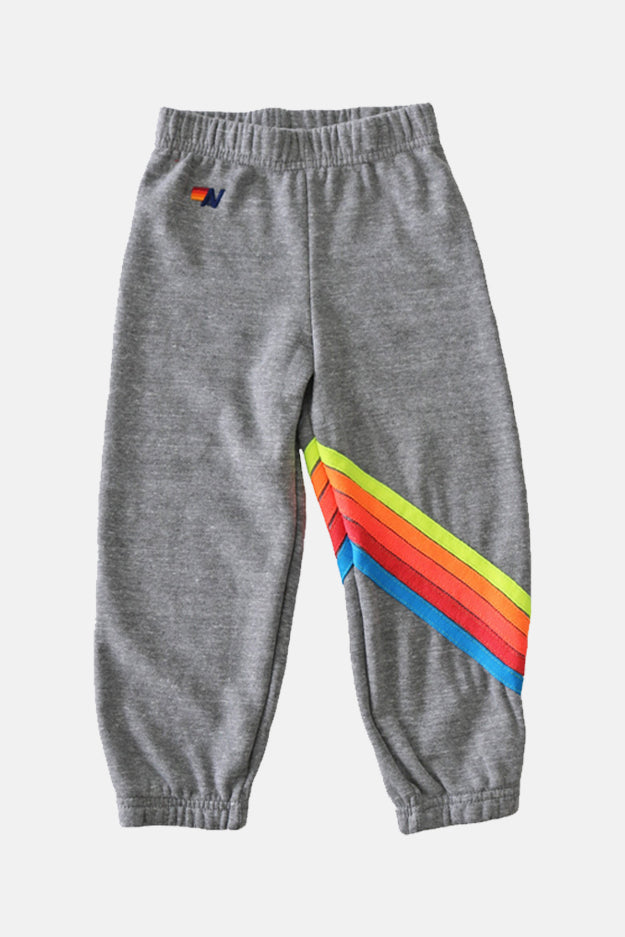 Kids Bolt Chevron 5 Zip Sweatpants Heather/Neon Rainbow – blueandcream