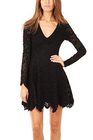 Nightcap Deep V Flirty Spanish Lace Dress Nightcap Deep V Flirty Spanish Lace Dress