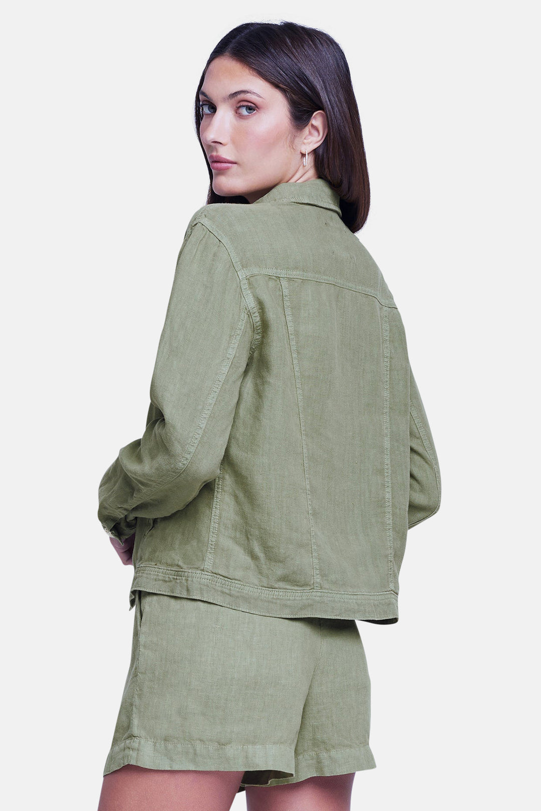 Celine Linen Jacket Soft Army
