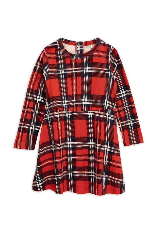 plaid long sleeve mini dress Mini Rodini Red Check Dress
