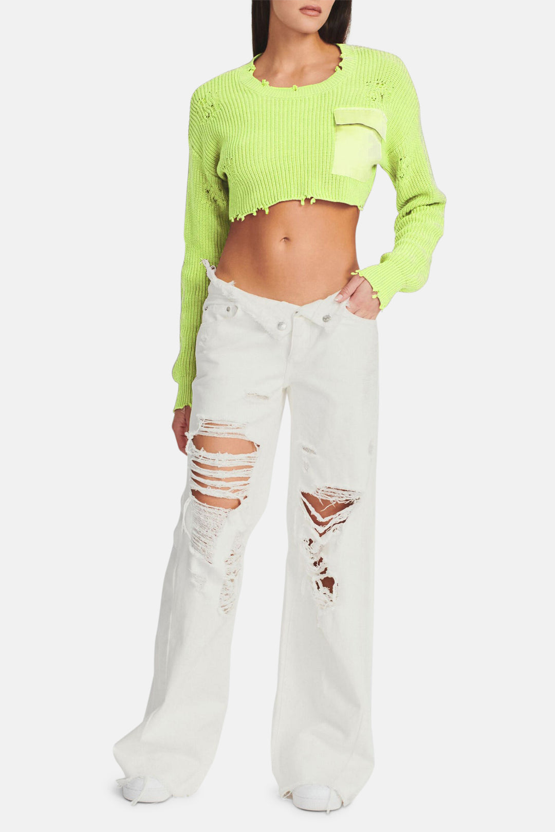 Cropped Devin Sweater Lime