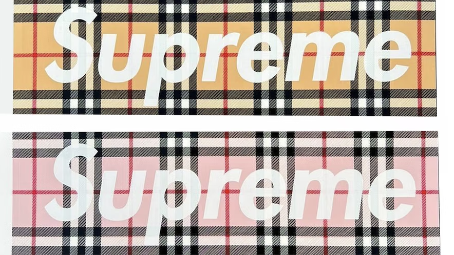 Supreme Burberry Box Logo Sticker blueandcream