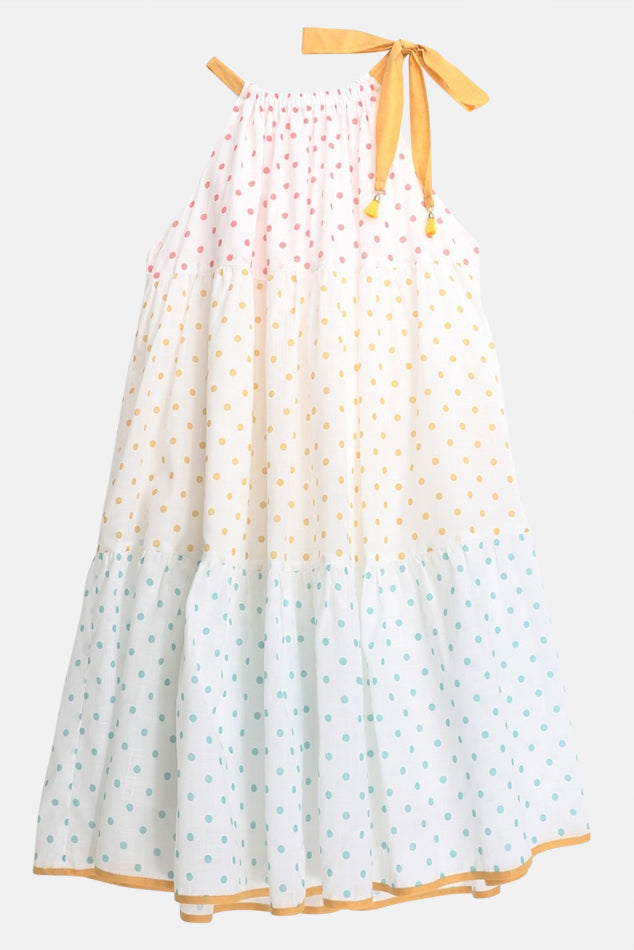 Zimmerman Bellitude Halter Tiered Dress Multi Dot – blueandcream