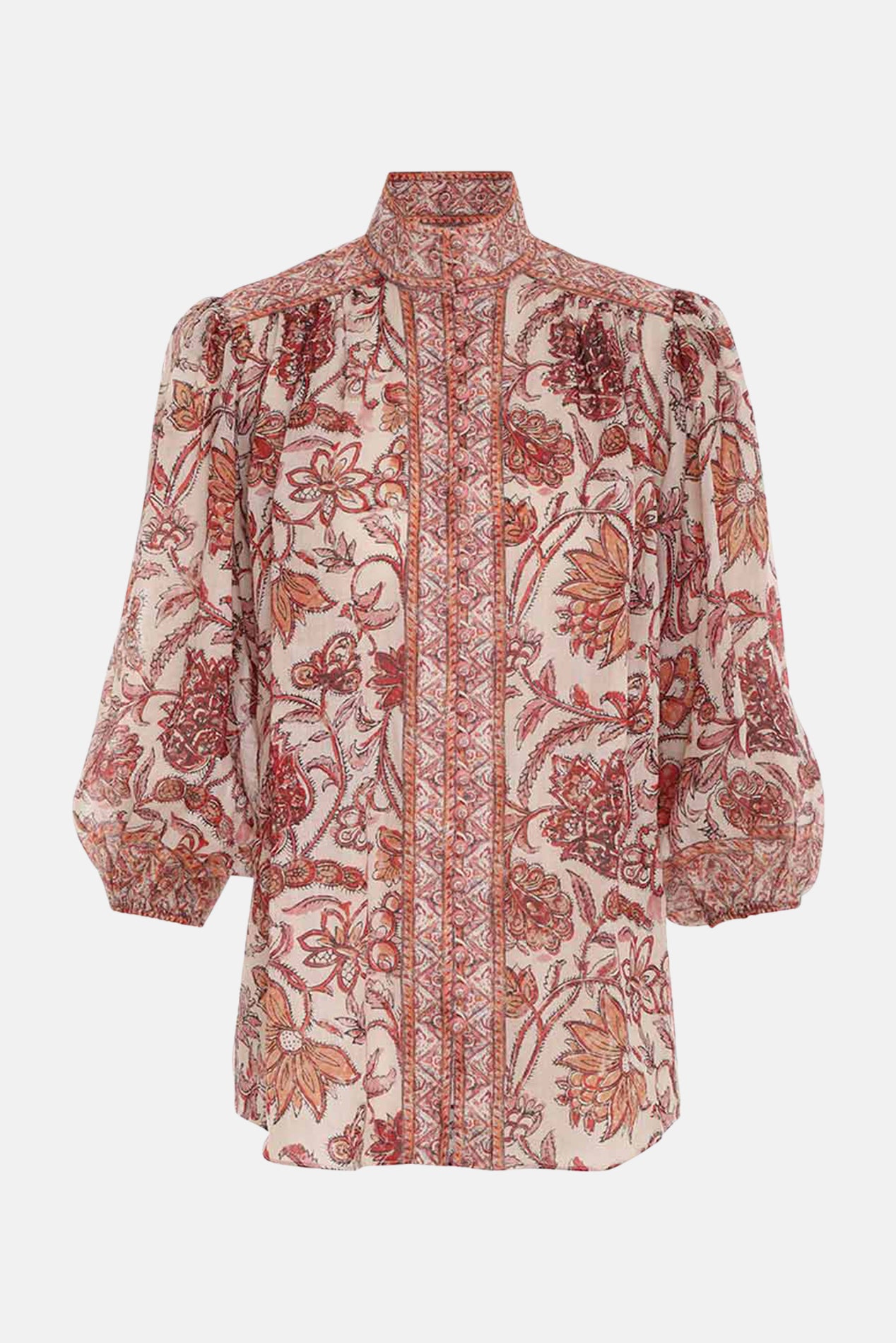 Vitali Yoke Blouse Sepia Floral