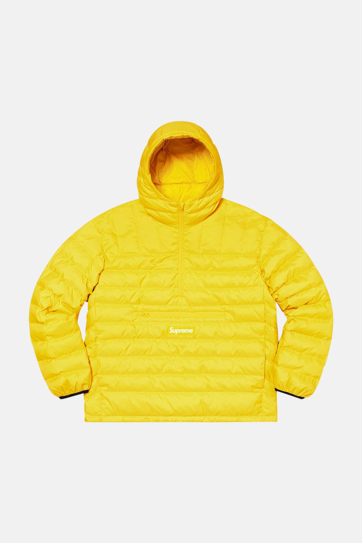 Micro Down Half Zip Hooded Pullover Yellow – blueandcream
