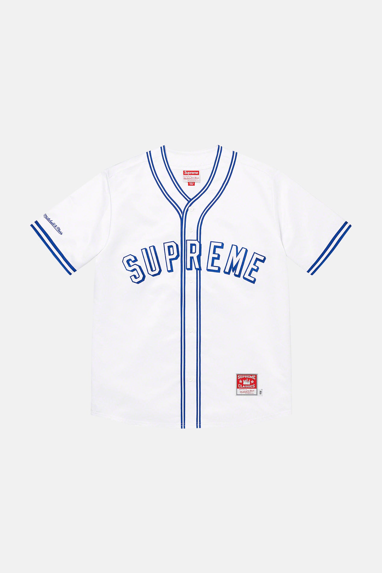 Supreme x Mitchell & Ness Satin Baseball Jersey 'Black