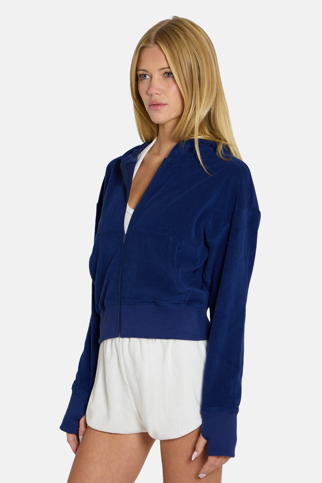 Maisie Terry Zip Up Navy