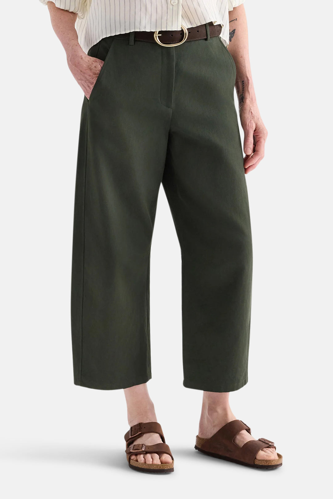 Slouchy BF Trouser in Cotton Linen Twill Rosen