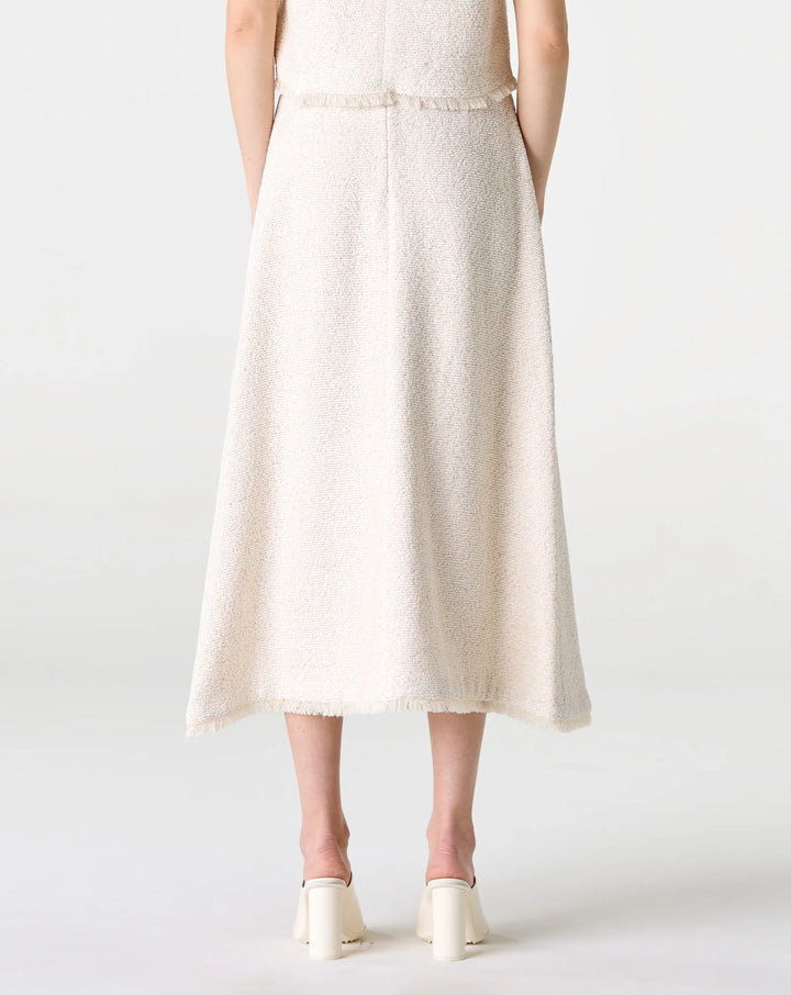 The A-Line Skirt w/ Raw Hem in Ivory