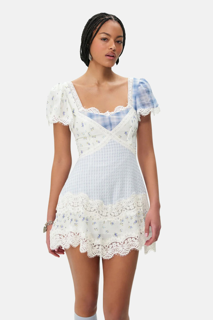 Bluebird Plaid Mini Dress