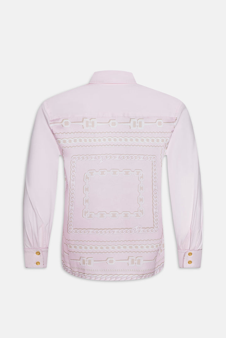 Fawn Shirt Pale Cameo Graphic Chain Scarf