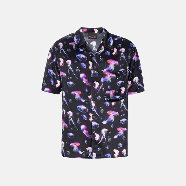 Jellyfish Allover Print Shirt Black