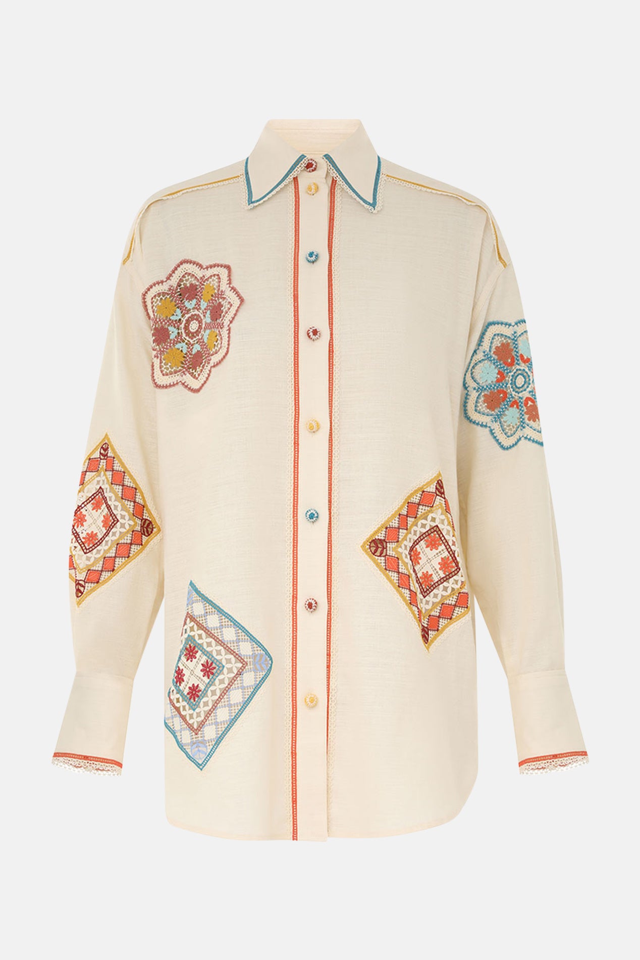 Zimmerman Ottie Doily Shirt Cream Multi – blueandcream