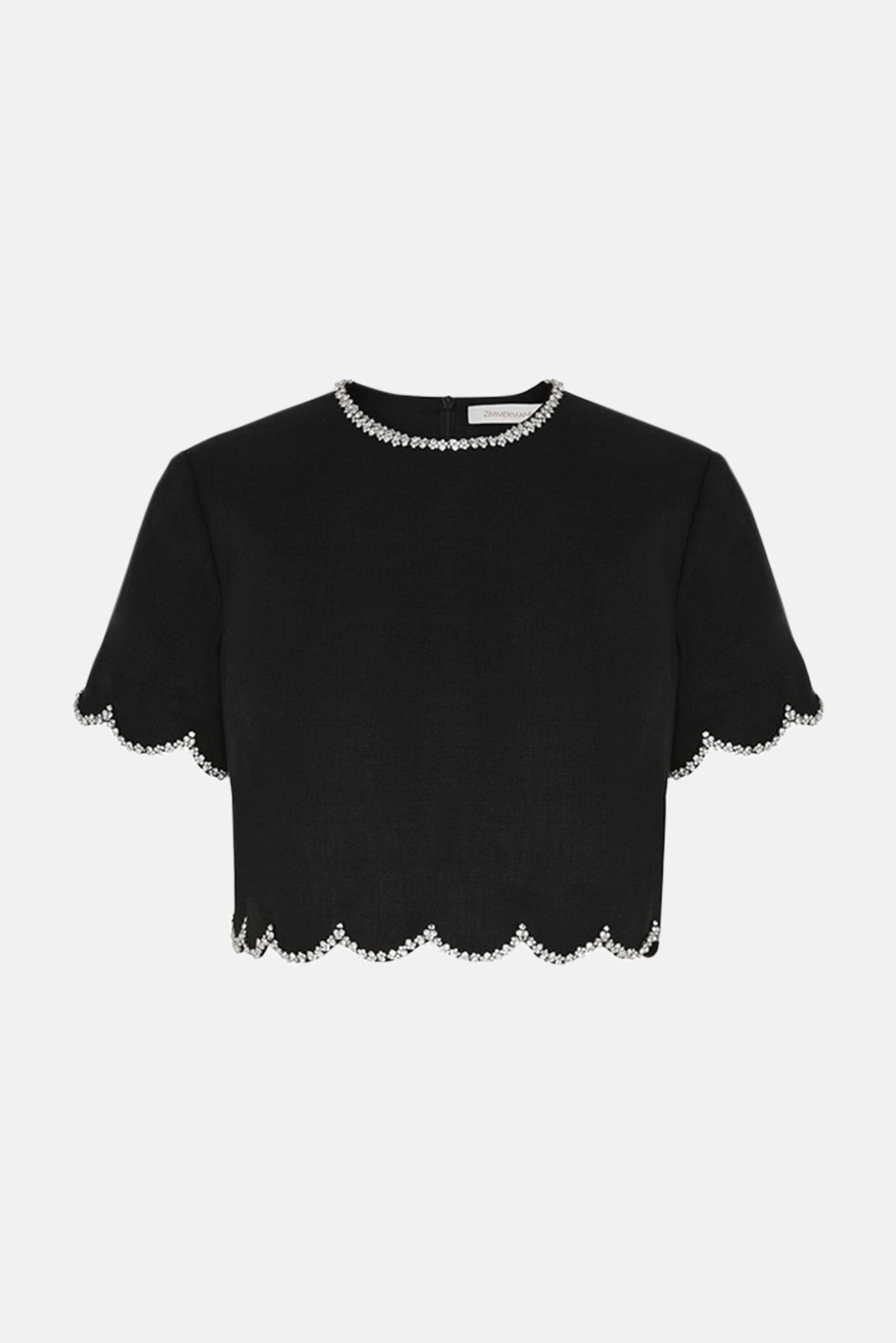 Zimmermann Crush Scalloped Top Black – blueandcream
