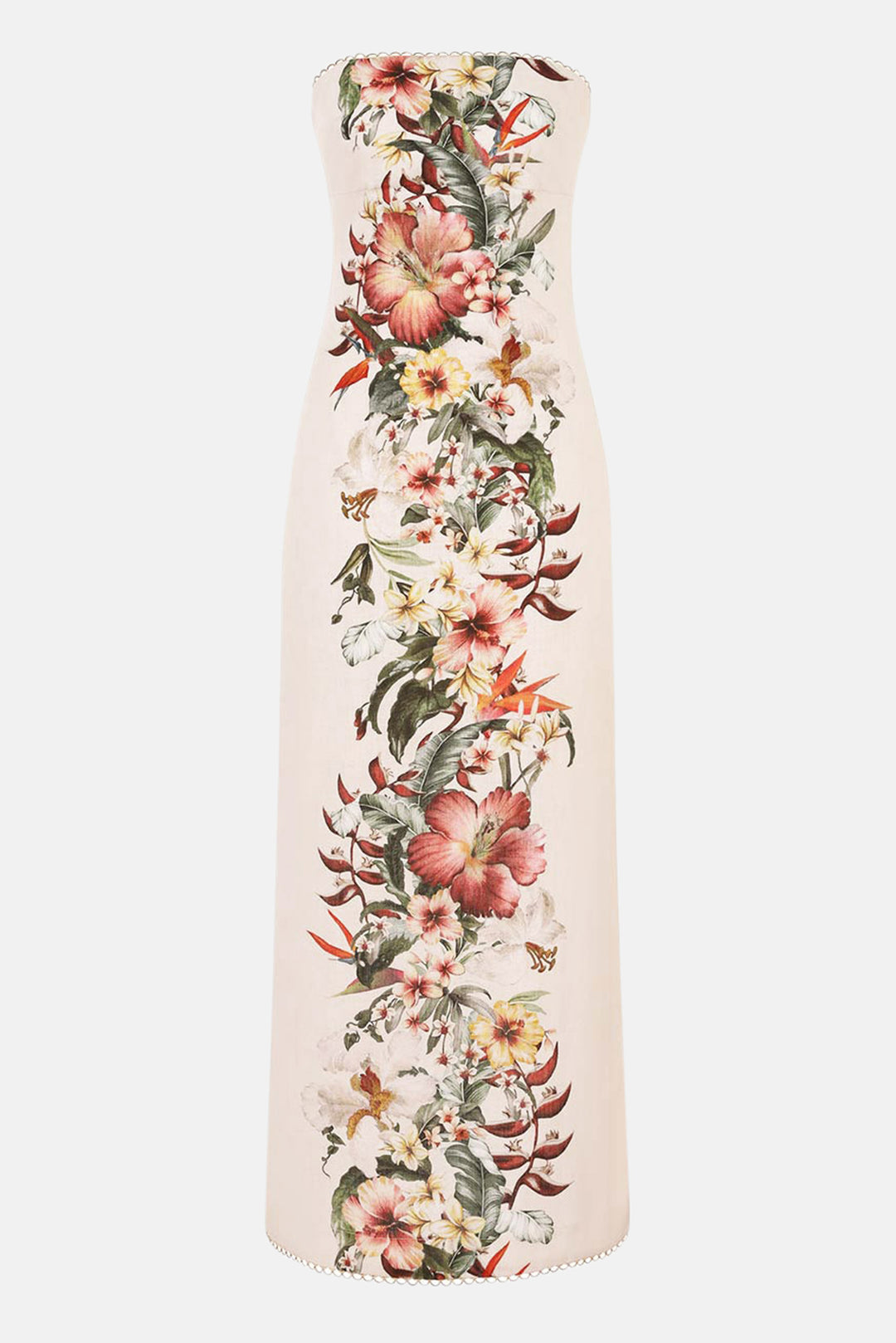 Zimmerman Lexi Column Dress Ivory Palm blueandcream Zimmerman Lexi Column Dress Ivory Palm blueandcream