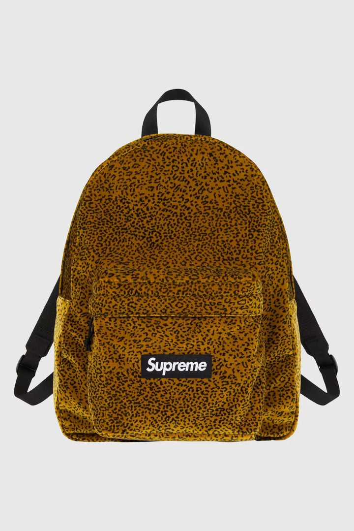 Velvet Backpack Tan Leopard