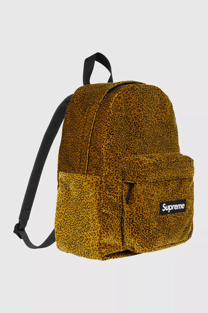Velvet Backpack Tan Leopard