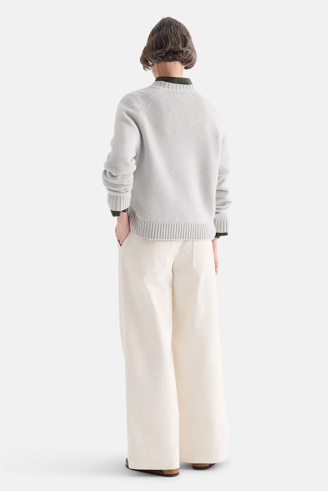 New Jill Crewneck Sweater in Italian Cashmere Pumice